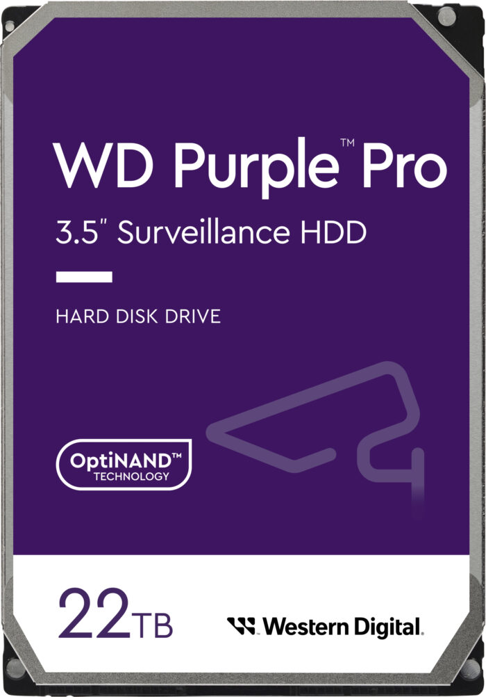 WD PURPLE PRO 22TB, 7200 obratov, 512MB 6Gb/s, trdi disk za videonadzorni sistem