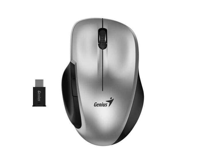 Miška Genius Ergo 8200S WL USB-A/USB-C, srebrna