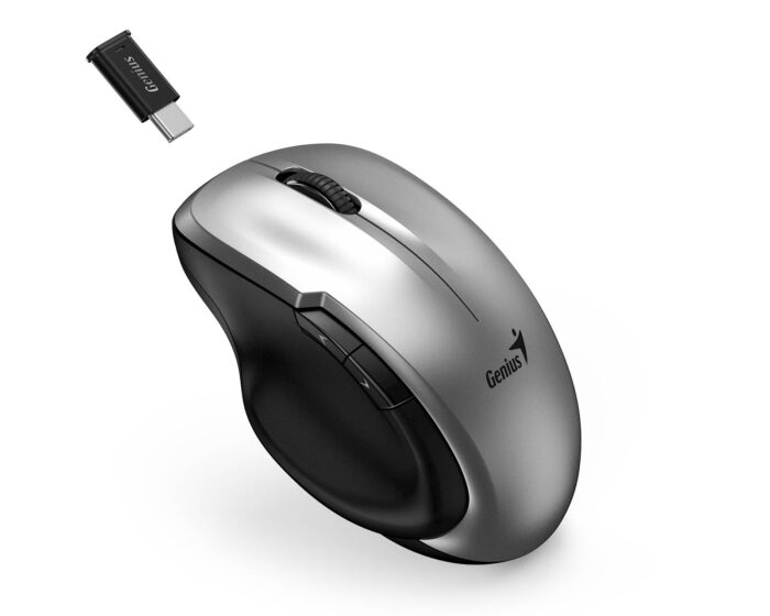Miška Genius Ergo 8200S WL USB-A/USB-C, srebrna - Image 3