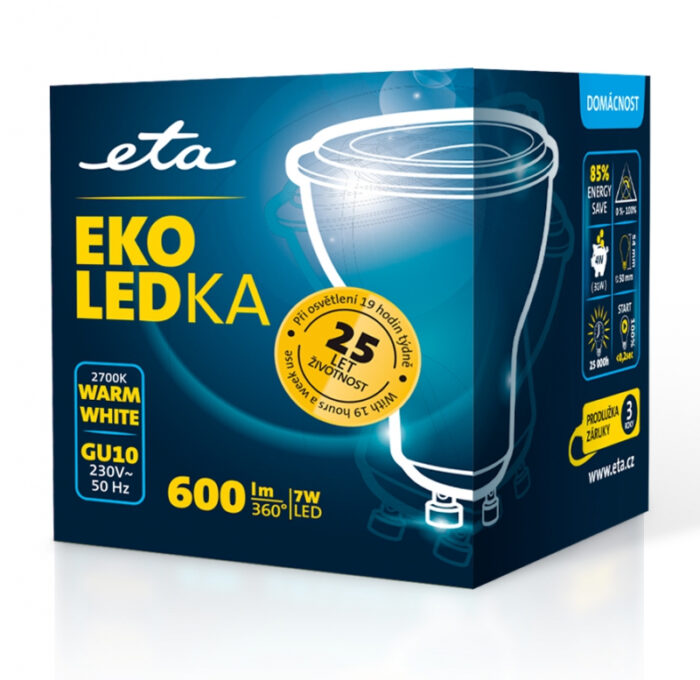 ETA LED žarnica 7W GU10 [topla bela, 2700K, 600lm] - Image 3