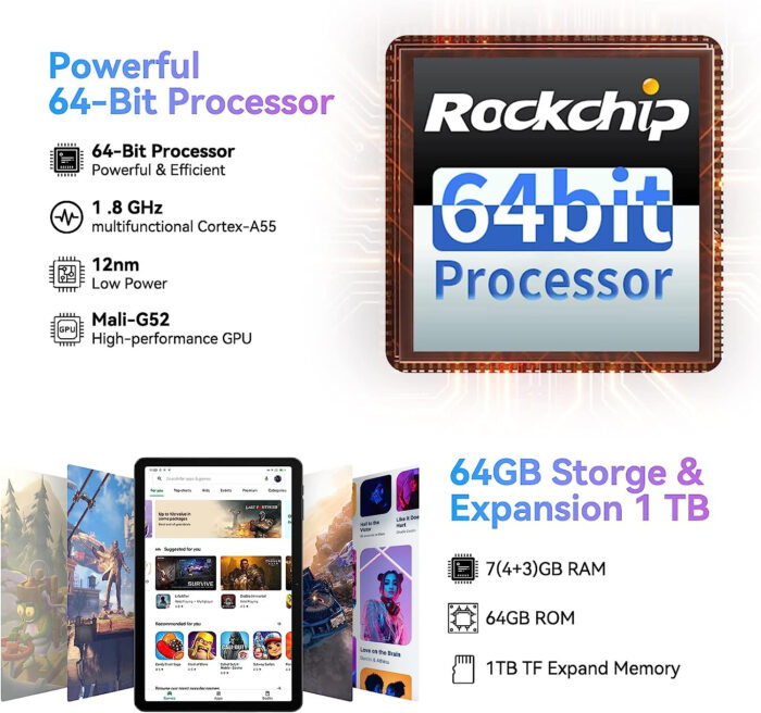 Blackview TAB8 WIFI 10.1'' tablični računalnik 4GB+128GB, siva - Image 4