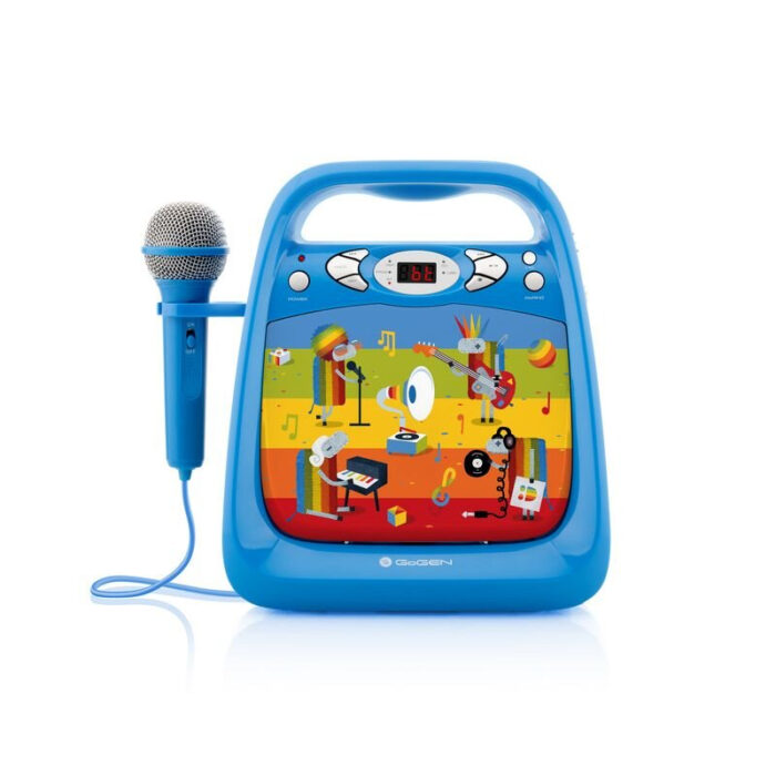 Gogen otroški radio z mikrofonom, moder GOGDECKOKARAOKEB - Image 3