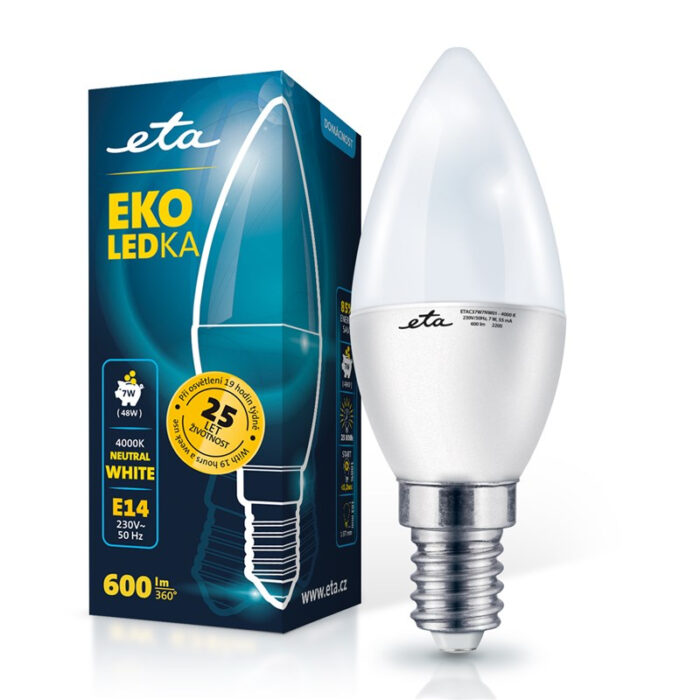 ETA LED žarnica 7W E14 [nevtralno bela, 4000K, 600lm]