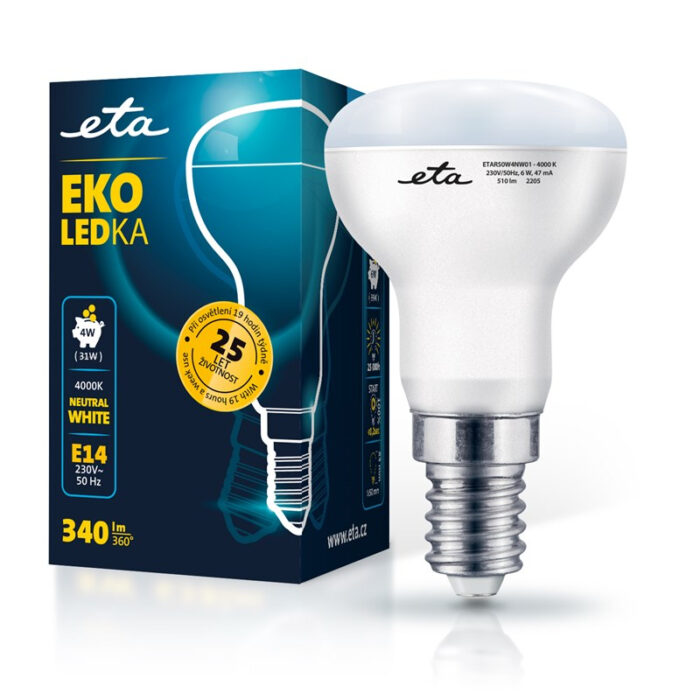 ETA LED žarnica 4W E14 [nevtralno bela, 4000K, 340lm]
