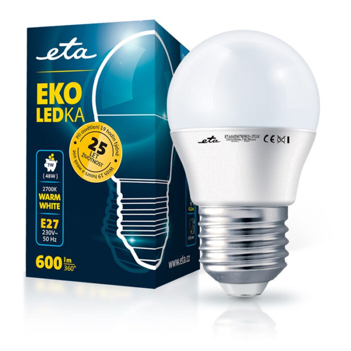 ETA LED žarnica 7W E27 [topla bela, 2700K, 600lm]