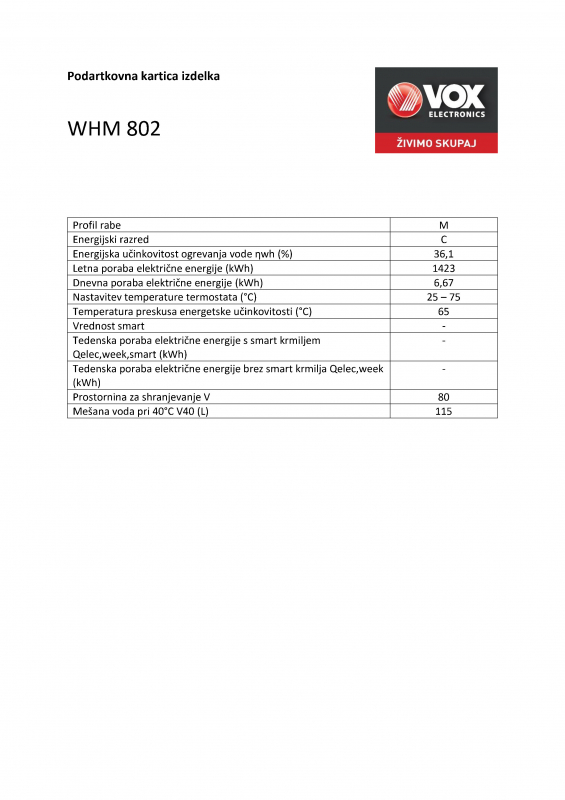 VOX grelnik vode - bojler WHM 802 - Image 4