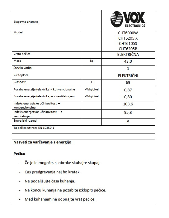 VOX steklokeramični štedilnik CHT 6000 W (4x steklokeramika) - Image 5