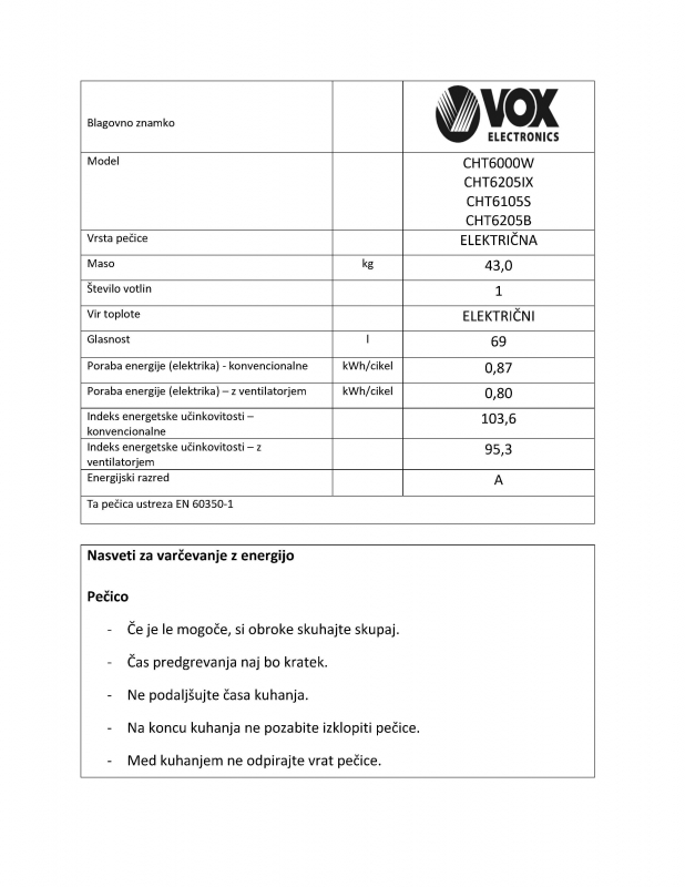 VOX steklokeramični štedilnik CHT 6205IX (4x steklokeramika) - Image 6