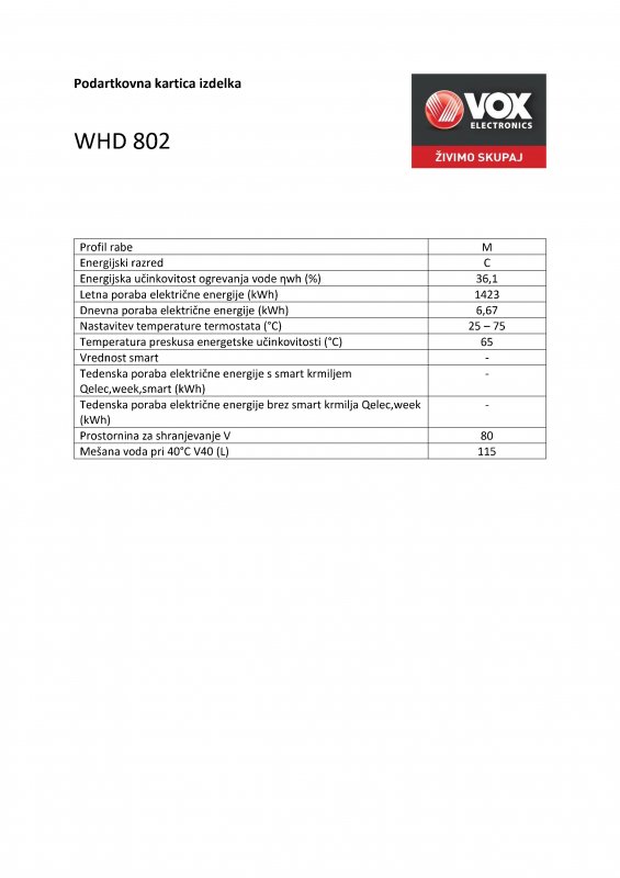 VOX grelnik vode - bojler WHD 802 - Image 4