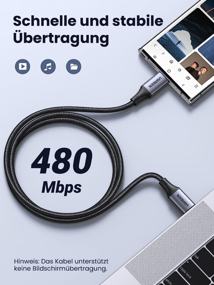 UGREEN 240W USB-C v USB-C polnilni kabel, 2M - Image 5