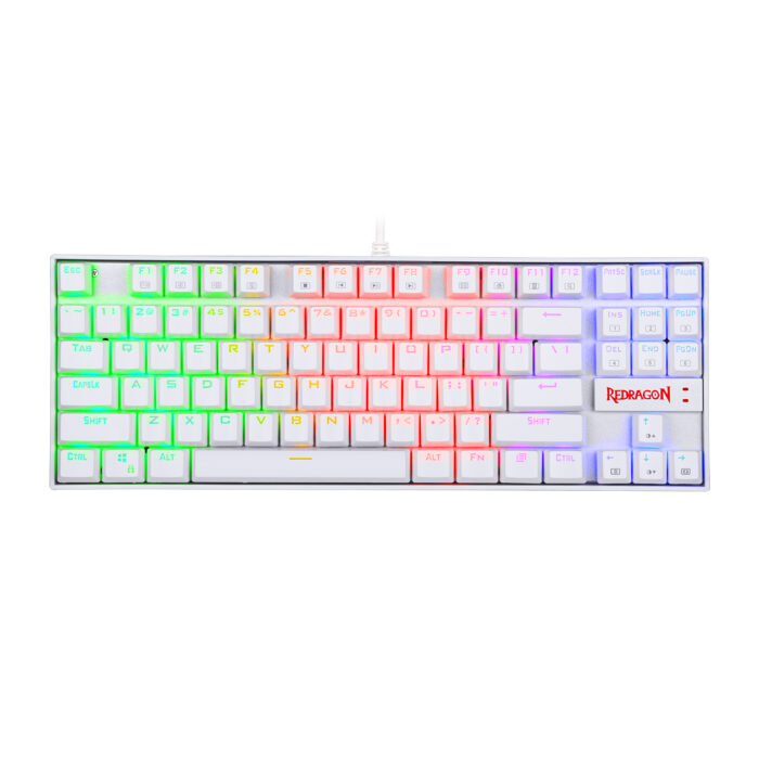 REDRAGON K552 KUMARA RGB GAMING MEHANSKA ŽIČNA TIPKOVNICA BELA - RDEČA STIKALA