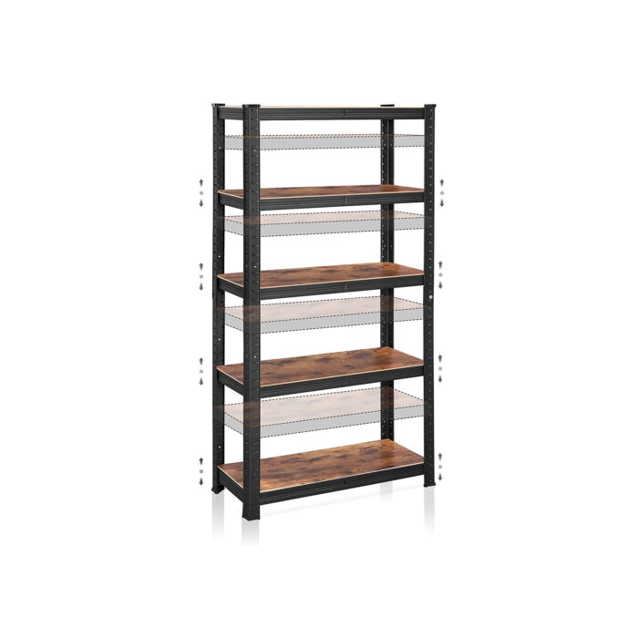 SONGMICS Regal 30 x 75 x 150 cm rjavo-črna, GLR030B01 - Image 6
