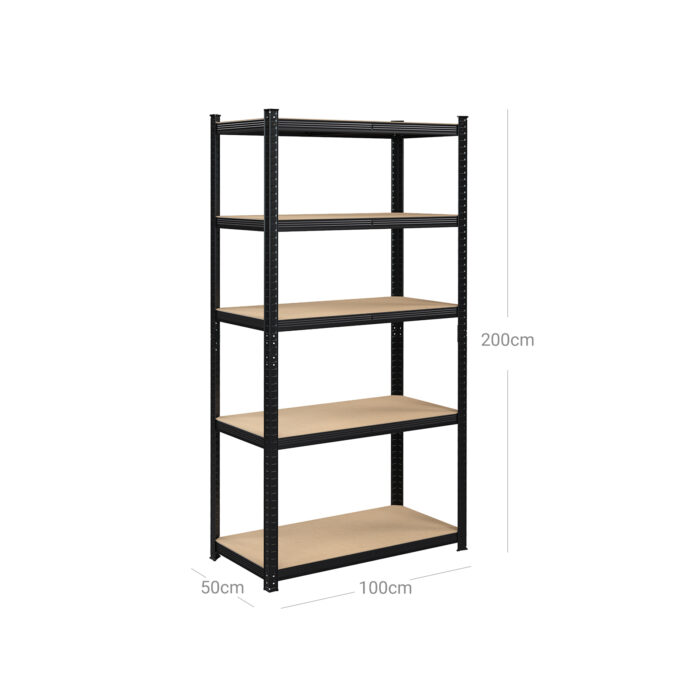 SONGMICS Regal 50 x 100 x 200 cm rjavo-črna, GLR050B01 - Image 6