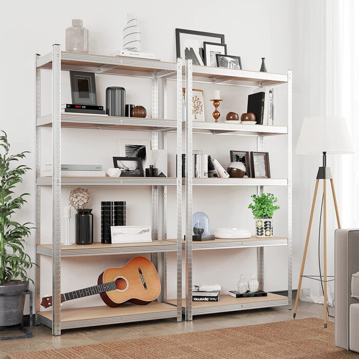 SONGMICS Regal 50 x 100 x 200 cm bež-srebrna, GLR050E01 - Image 3