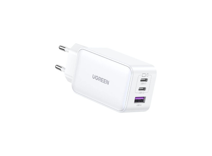 Ugreen USB-A in 2x USB-C 65W GaN hitri polnilec - box Bel - Image 5