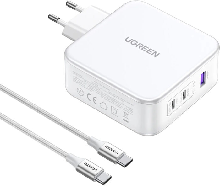 Ugreen Nexode 3 portni 140W USB-C polnilnik s PD 3.1 GaN Bel - Image 3