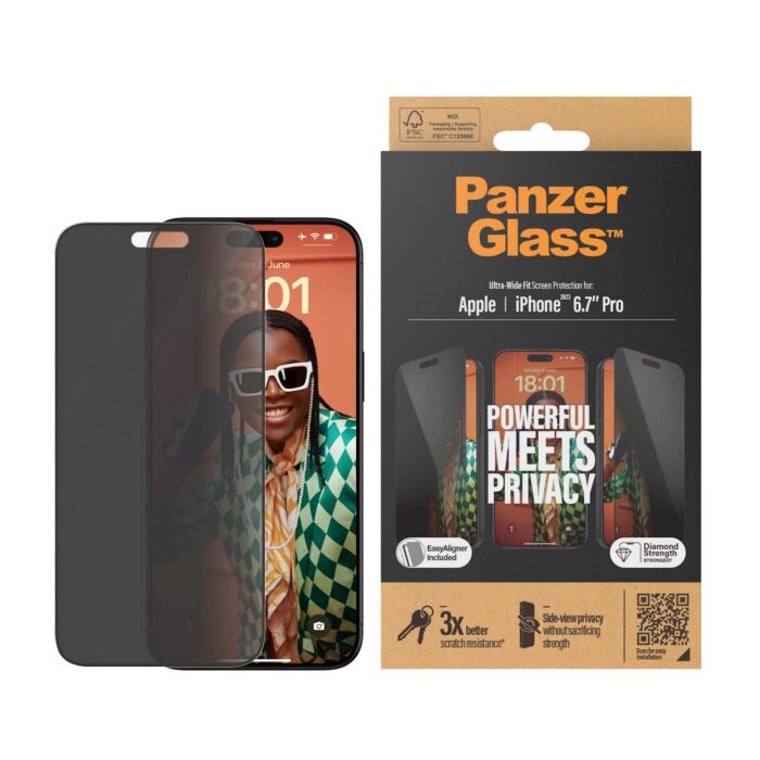 PANZERGLASS IPHONE 15 PRO MAX PRIVACY UWF+APL - Image 3