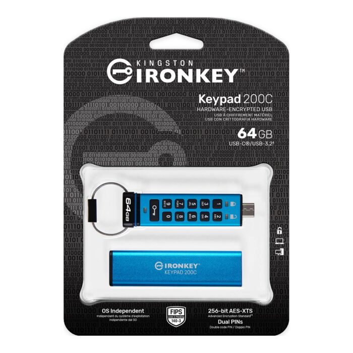 USB disk Kingston Ironkey 64GB Keypad 200C, USB-C 3.2, FIPS 140-3 Level 3, - Image 4