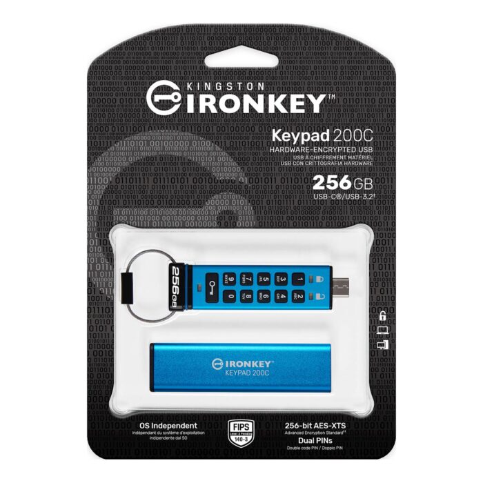 USB disk Kingston Ironkey 256GB Keypad 200C, USB-C 3.2, FIPS 140-3 Level 3, - Image 4