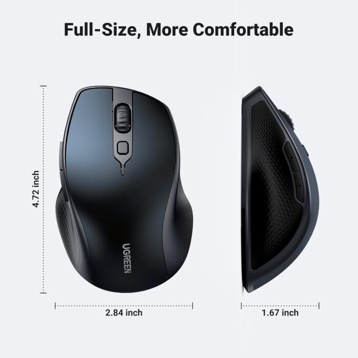 Brezžična miška UGREEN Bluetooth 5.0 in 2,4 Ghz z USB sprejemnikom s 5 gumbi za - Image 6