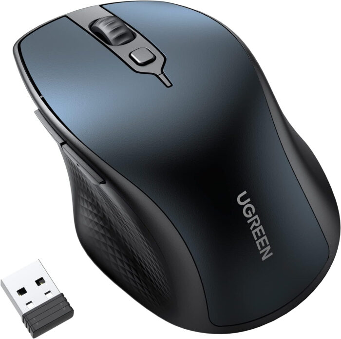 Brezžična miška UGREEN Bluetooth 5.0 in 2,4 Ghz z USB sprejemnikom s 5 gumbi za