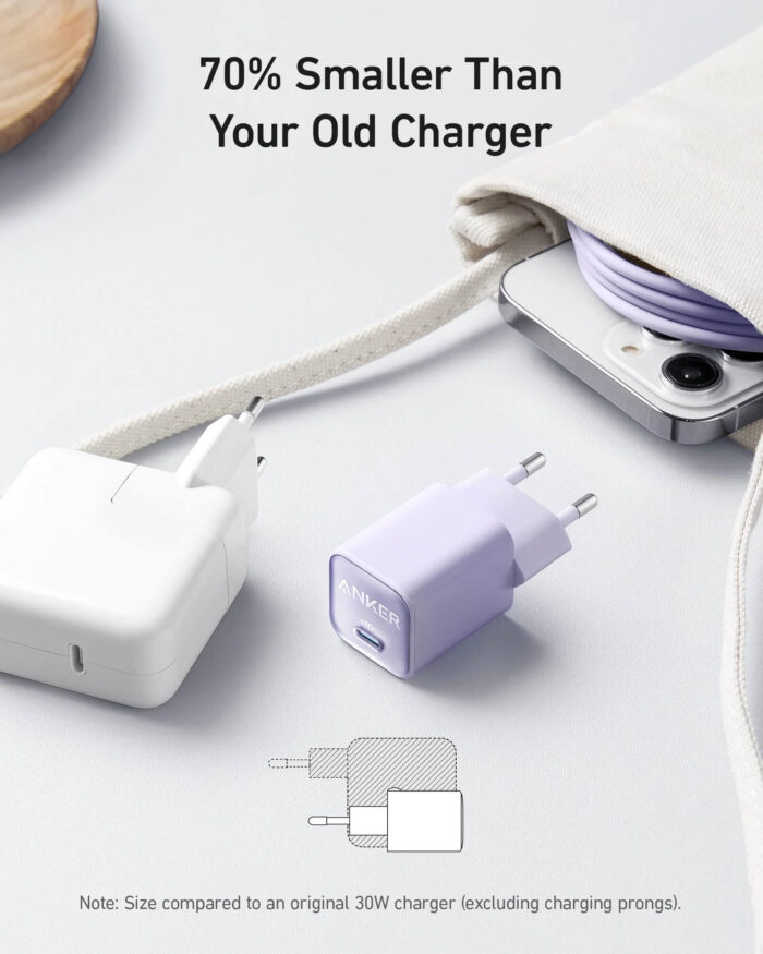 Anker Nano 3 (511) USB-C polnilec 30W, bel - Image 3