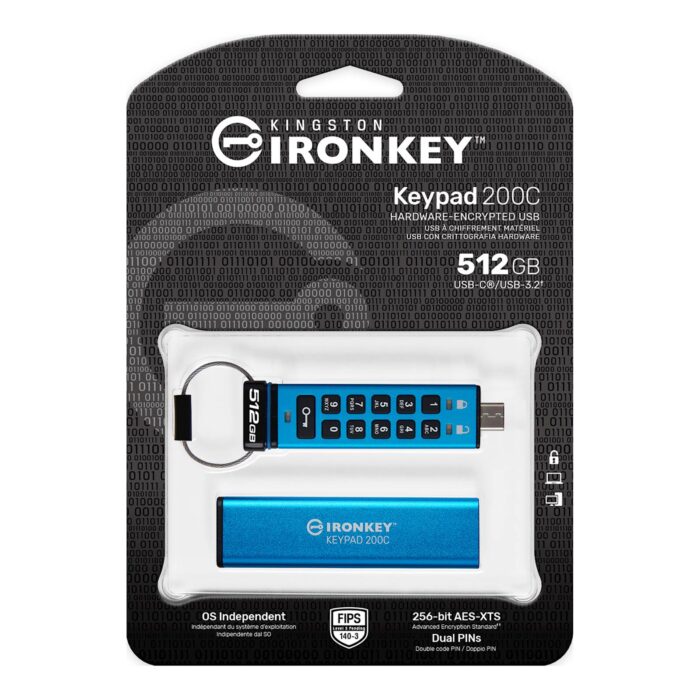 USB disk Kingston Ironkey 512GB Keypad 200C, USB-C 3.2, FIPS 140-3 Level 3, - Image 4
