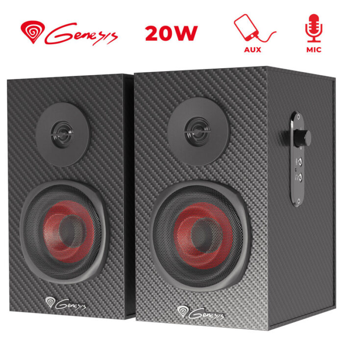 GENESIS Stereo 2.0 zvočniki HELIUM 200, zvočniki, STEREO 2.0, 20W RMS, mini jack