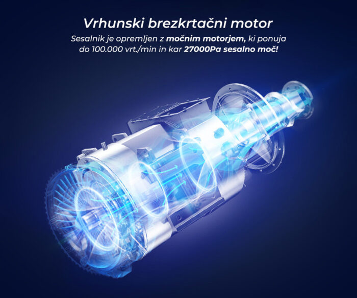 MAMIBOT Cordlesser V8 brezžični pokončni sesalnik, 2v1, 27000Pa, brezkrtačni - Image 5