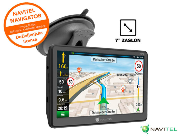 GPS navigacija NAVITEL E707 Magnetic, 7" zaslon, baterija, magnetni nosilec,
