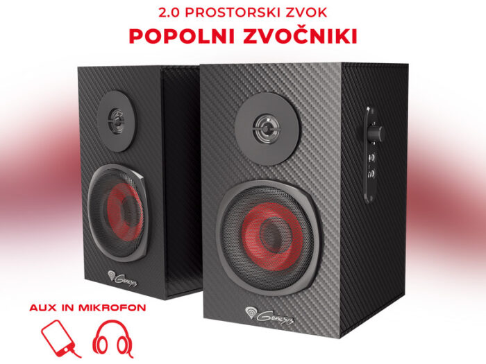 GENESIS Stereo 2.0 zvočniki HELIUM 200, zvočniki, STEREO 2.0, 20W RMS, mini jack - Image 3