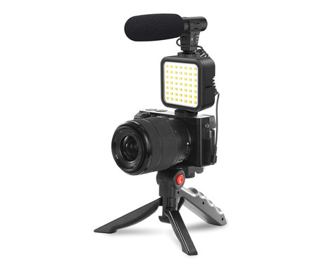 Platinet PMVG4IN1 4v1 VLOG komplet za snemanje, mikrofon, LED luč, držalo, - Image 6