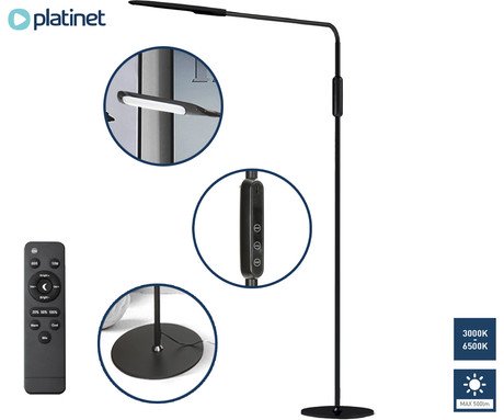 PLATINET PFLU19A talna LED svetilka, 9W, daljinski upravljalnik, 3000-6500K,