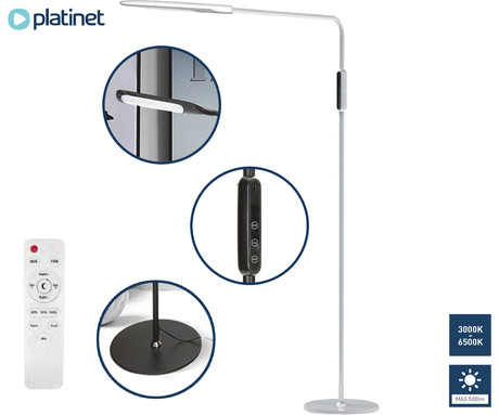 PLATINET PFLU19A talna LED svetilka, 9W, daljinski upravljalnik, 3000-6500K,