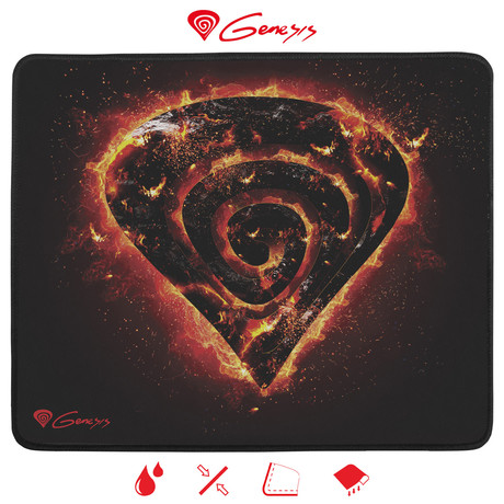 GENESIS Gaming podloga CARBON 500 M FIRE, vodoodporna, zaščiteni robovi,