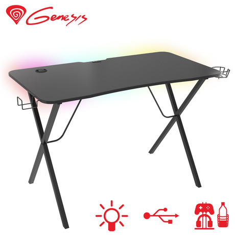 Profesionalna GAMING miza GENESIS HOLM 200 RGB, LED RGB osvetlitev, USB 3.0