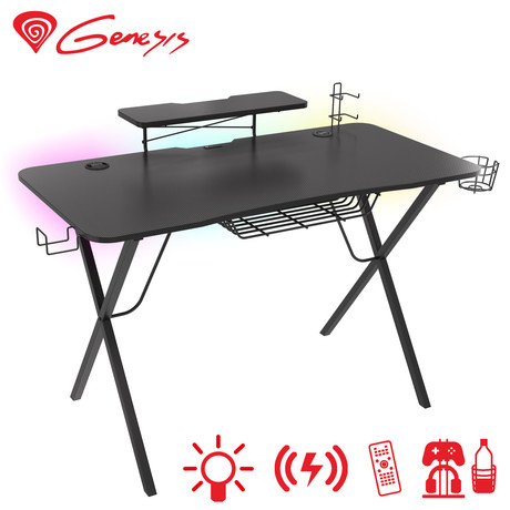 Profesionalna GAMING miza GENESIS HOLM profesionalna, ergonomska, RGB LED