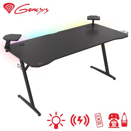 Profesionalna GAMING miza GENESIS HOLM 510 RGB, LED RGB osvetlitev, vgrajen