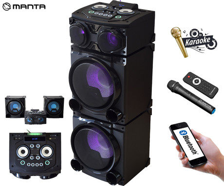 MANTA SPK5520 prenosni KARAOKE zvočnik, Bluetooth, 300W RMS, Equalizer, X-Bass,