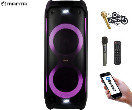 MANTA SPK1001B300 ATHOS prenosni KARAOKE zvočnik, Bluetooth 5.0, TWS, Equalizer,