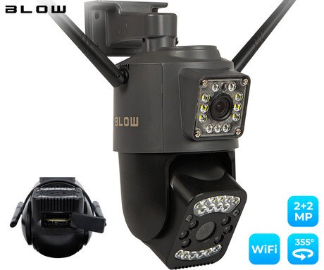 BLOW H-332 IP kamera, 2 objektiva, WiFi, Full HD 2+2MP, vrtenje, nagibanje, IR