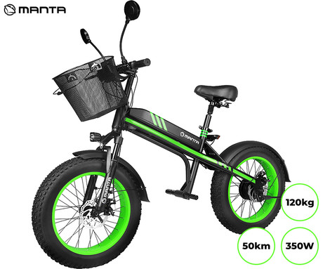 Električno kolo/skiro MANTA MES2002N Flinstone FAT, 350W motor, 20"