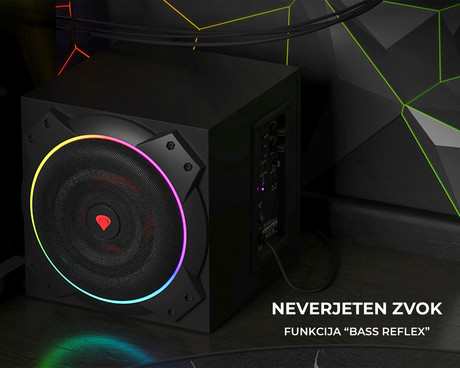 GENESIS HELIUM 800 BT računalniški zvočniki, STEREO 2.1, 60W RMS, RGB LED - Image 5