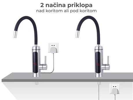 Električna grelna pipa WELL WHIPPY, topla/vroča voda v 5s, priklop lahko pod - Image 3