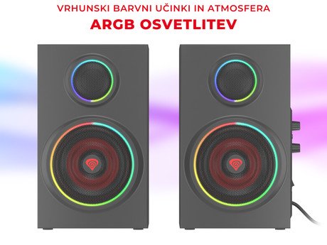 GENESIS Gaming stereo 2.0 zvočniki zvočniki, STEREO 2.0, 24W RMS, RGB LED - Image 4
