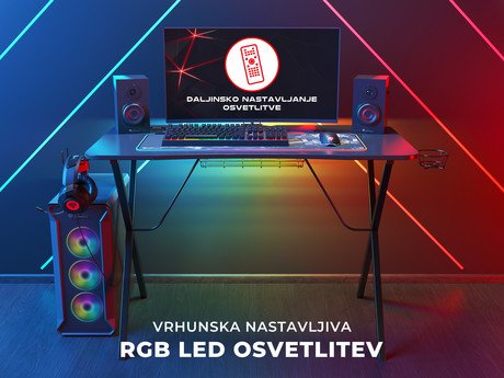 Profesionalna GAMING miza GENESIS HOLM 200 RGB, LED RGB osvetlitev, USB 3.0 - Image 4