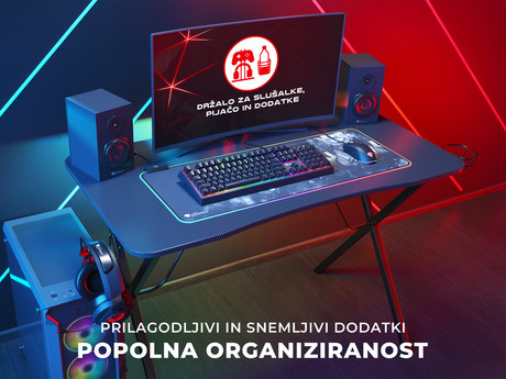 Profesionalna GAMING miza GENESIS HOLM 200 RGB, LED RGB osvetlitev, USB 3.0 - Image 5