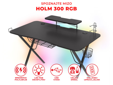 Profesionalna GAMING miza GENESIS HOLM profesionalna, ergonomska, RGB LED - Image 3