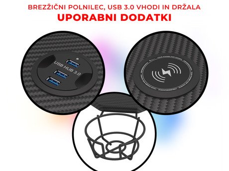 Profesionalna GAMING miza GENESIS HOLM 510 RGB, LED RGB osvetlitev, vgrajen - Image 6