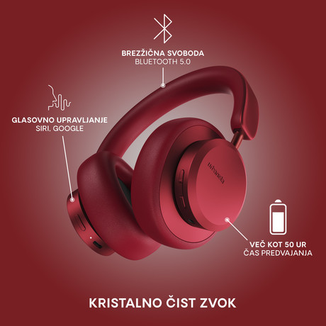 URBANISTA MIAMI naglavne brezžične slušalke, Bluetooth, ANC, do 50ur, Ruby - Image 5